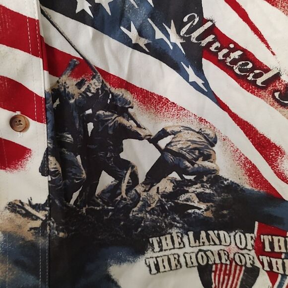Clear Water Outfitters  Military USA Home of the Brave Button down shirt Sz M - Picture 4 of 7